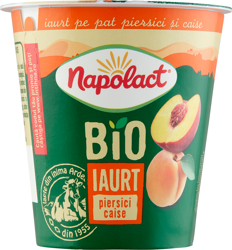 14 Napolact Bio Iaurt Piersici Caise 130 G