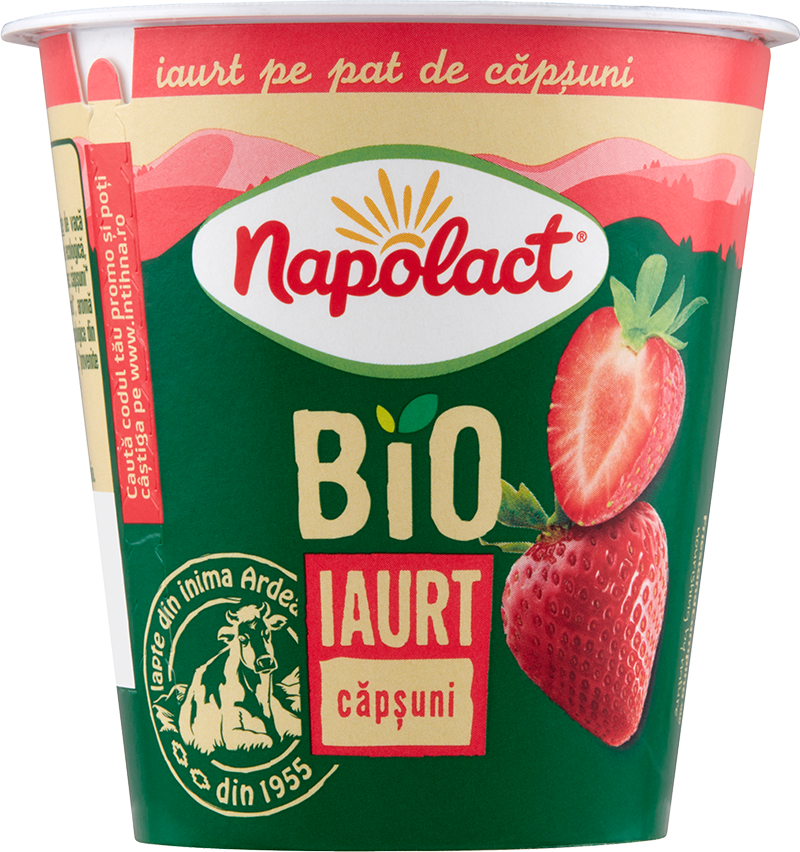 15 Napolact Bio Iaurt Cu Capsuni 130 G