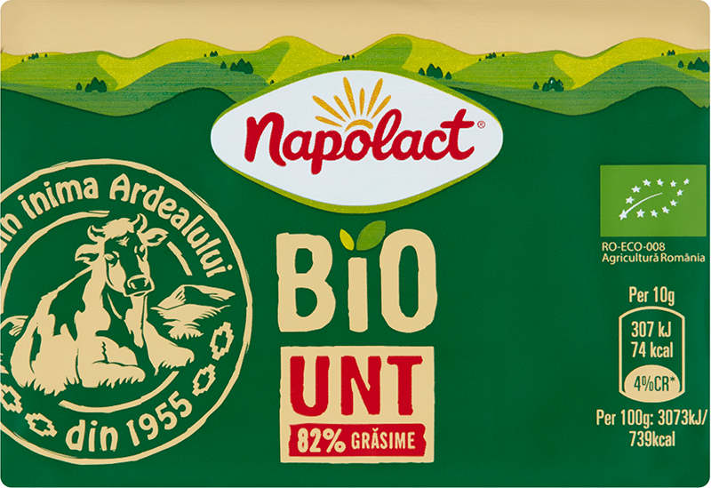 Unt Napolact Bio 82% grăsime 180 g