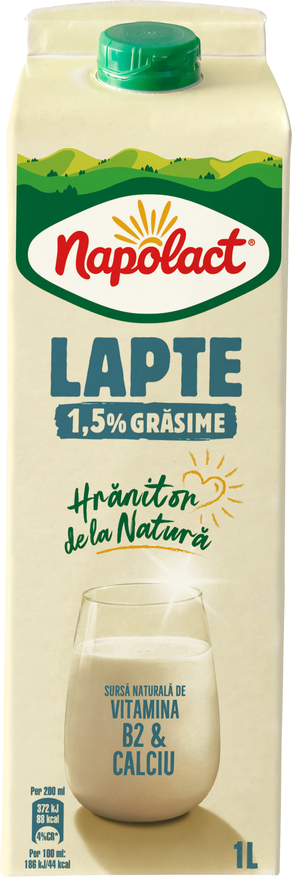 Lapte Napolact 1,5% grăsime 1L