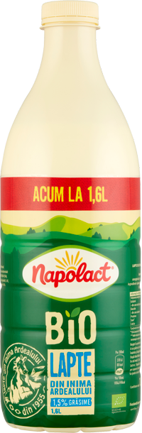 Lapte Napolact Bio 1,5% grăsime 1,6 l