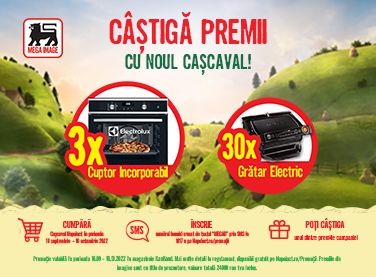 Câștigă premii cu noul cașcaval și Mega Image!